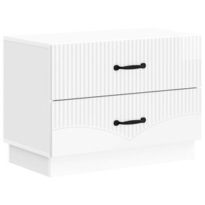vidaXL &Scaron;alia lovos spintelė Itin blizgi balta 62 x 34,5 x 44,5 cm