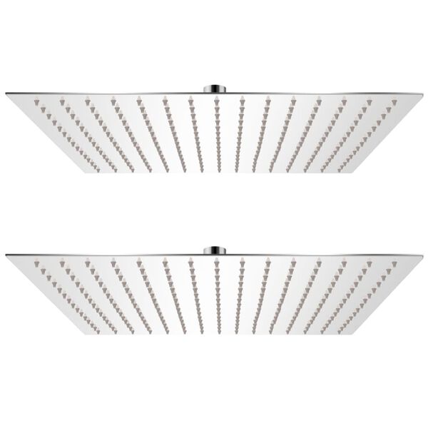 vidaXL Lietaus dušo galvutės, 2vnt., 40x40cm, nerūdijantis plienas