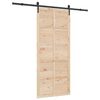 vidaXL Slankios durys Natūrali 100 x 208 cm Pu&scaron;ies medienos masyvas