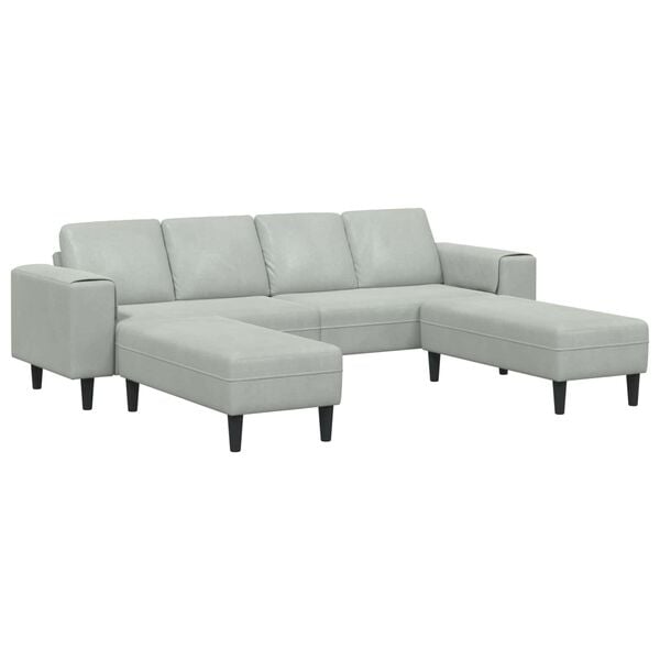 vidaXL Svetainės sofa 3 pcs &Scaron;viesiai pilka