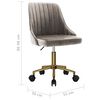 vidaXL Pasukamos valgomojo kėdės, 6vnt., &scaron;viesiai pilkos, aksomas