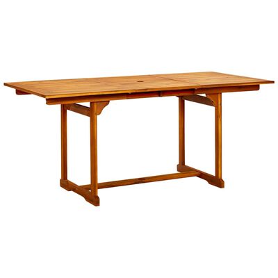 vidaXL Sodo valgomojo stalas, (120–170)x80x75cm, akacijos masyvas