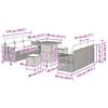 vidaXL Sodo Sofų Rinkinys su pagalve su saugykla 9 pcs Pilka