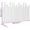 vidaXL Sieninis galvūgalis, baltas, 140x3x80cm, pušies masyvas