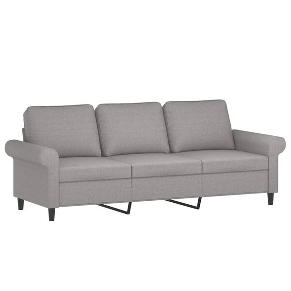vidaXL Trivietė sofa su pakoja, &scaron;viesiai pilka, 180cm, audinys