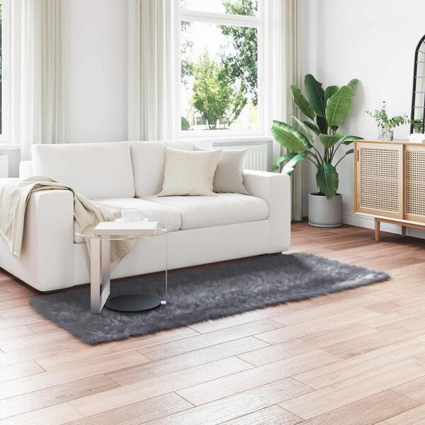 vidaXL Dirbtinio avikailio kilimas Tafalla Antracitas 100 x 200 cm