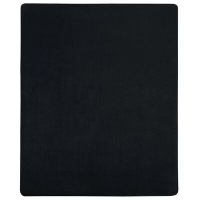 vidaXL Trikotažinė paklodė su guma, juoda, 100x200cm, medvilnė