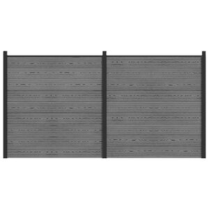 vidaXL Tvoros rinkinys 353 x 186 cm WPC ir aliuminis Pilka