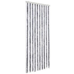 vidaXL Užuolaida nuo vabzdžių, pilka ir balta, 90x220 cm, &scaron;enilis