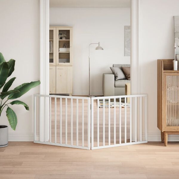 vidaXL Sulankstomi &scaron;uns varteliai, 2 dalys, balti, 160 cm, tuopos mediena