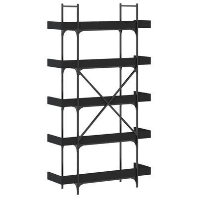 vidaXL Knygų spinta, 5 aukštų, juoda, 100x33x180,5cm, apdirbta mediena