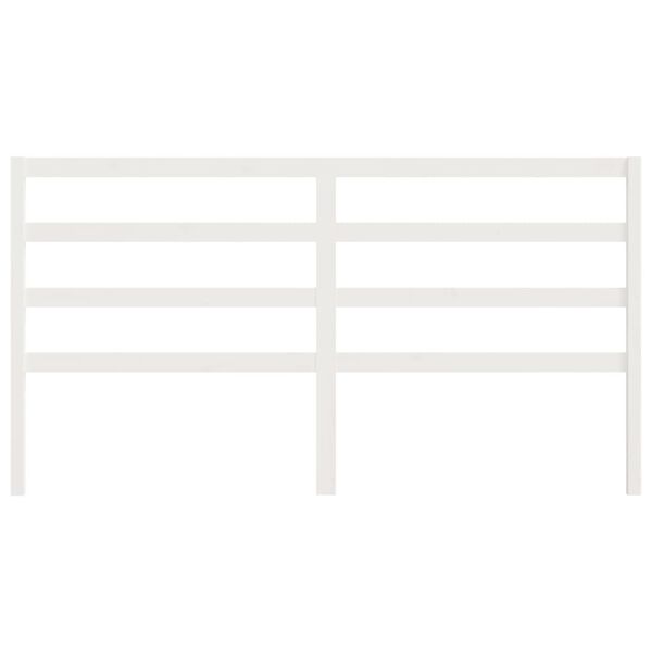vidaXL Lovos galvūgalis, baltas, 186x4x100cm, pušies medienos masyvas