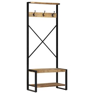 vidaXL rūbų kabykla 80x40x190 cm masyvo neapdoroto medžio mango