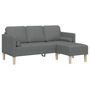 vidaXL Sofos komplektas Tamsiai pilka 173 x 131 x 67 cm Poliesteris