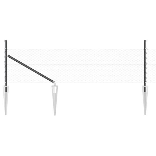 vidaXL Tvora su stulpais Pilka 0.8 x 100 m PVC dengtas plienas
