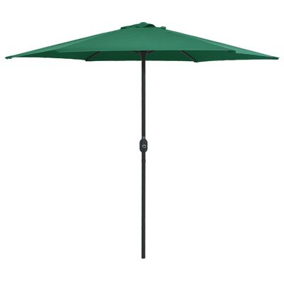 vidaXL Lauko skėtis su aliuminio stulpu, žalios spalvos, 270x246cm