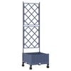 vidaXL Sodo vazonas su treliu ir ratais Pilka 40 x 40 x 131,5 cm PP