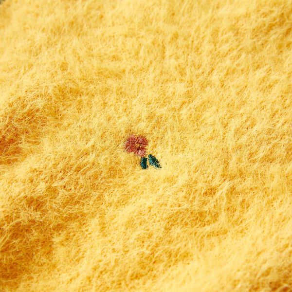 Vaiki&scaron;kas megztinis, geltonai rudos spalvos, megztas, 128 dydžio