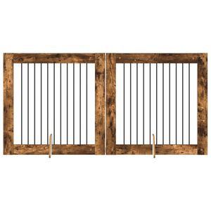 vidaXL &Scaron;unų vartai su stovais 2 pcs Dūminio ąžuolo 100 x 100 cm