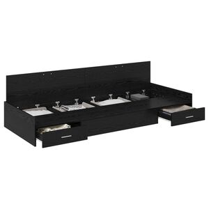 vidaXL Lovos rėmas Juodas ąžuolas 100 x 200 cm Apdirbta mediena