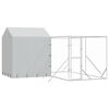 vidaXL Lauko voljeras &scaron;unims su stogu, sidabrinis, 4x4x2,5m, plienas