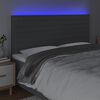vidaXL Galvūgalis su LED, tamsiai pilkas, 160x5x118/128cm, audinys