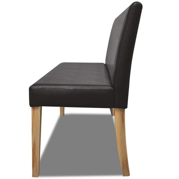 vidaXL Suoliukas, rudas, 139,5cm, tamsus rudas, dirbtinė versta oda