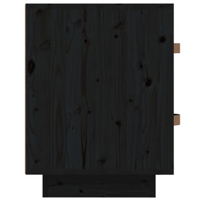 vidaXL Naktinės spintelės, 2vnt., juodos, 40x34x45cm, pušies masyvas