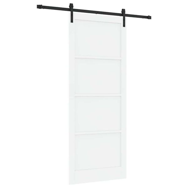 vidaXL Slankios durys Balta ir juoda 93 x 232 cm Kietos pu&scaron;ies mediena