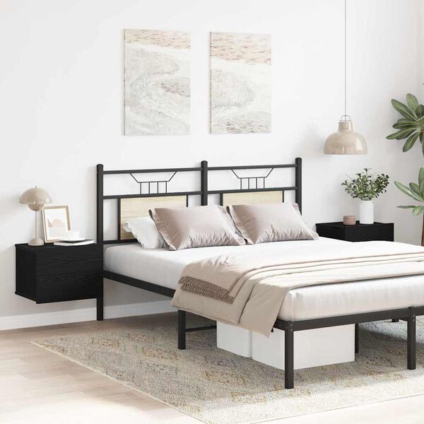 vidaXL &Scaron;alia lovos spintelė 2 pcs Juodas ąžuolas 40 x 30 x 30 cm