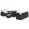 vidaXL Sodo Sofų Rinkinys 8 pcs Juoda ir kreminė poliratanas