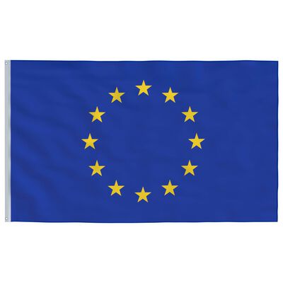 vidaXL Europos Sąjungos vėliava su stiebu, aliuminis, 6m