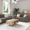 vidaXL Sofa 3 pcs Tamsiai pilka Lino mišinio audinys
