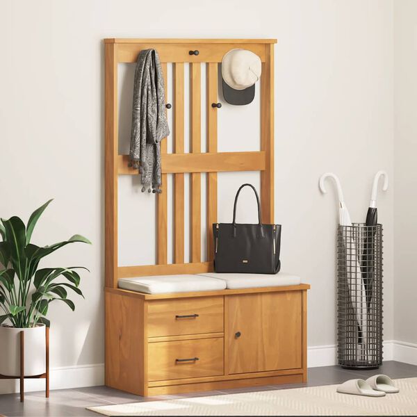 vidaXL salės medis "SANDNES" 87x40x159,5 pušies masyvo