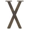 vidaXL Kavos staliuko kojelės, X formos, 2 vnt., natūralus plienas, 28x(42-43) cm, plienas