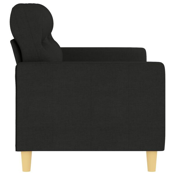 vidaXL Dvivietė sofa, juodos spalvos, 140cm, audinys
