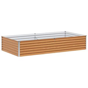 vidaXL Paauk&scaron;tinta sodo lova 195 x 100 x 36 cm Cinkuota plienas