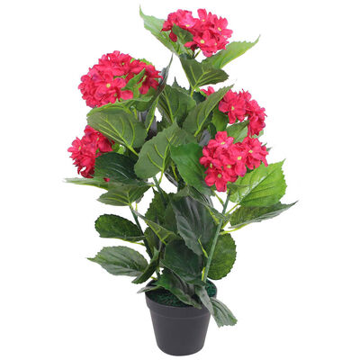 vidaXL Dirbtinė hortenzija su vazonu, 60 cm, raudona