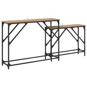 vidaXL Konsolinis stalas 2 pcs Amatininkų ąžuolas 100 x 28 x 75 cm