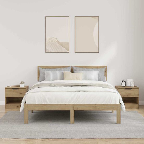 vidaXL Lovos spintelė 2 pcs Amatininkų ąžuolas 40 x 39 x 40cm