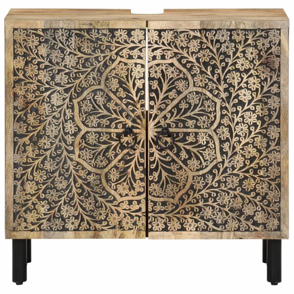 vidaXL Vonios kambario baldų komplektas, 2 dalių, mango masyvas