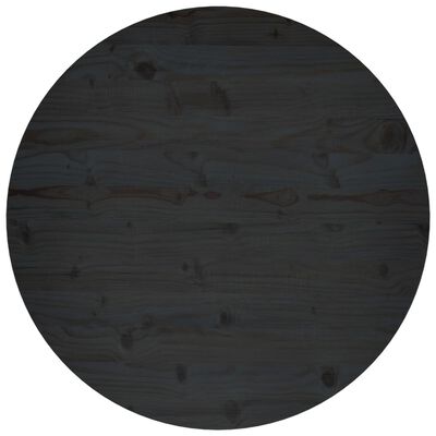 vidaXL Stalviršis, juodas, skersmuo 80x2,5cm, pušies medienos masyvas