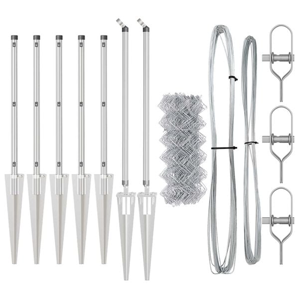 vidaXL Tvorelės stulpas Sidabro 10 x 0,4 m (60 x 60 mm tinklelis)