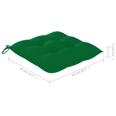 vidaXL Sodo kėdės su pagalvėlėmis, 6vnt., žalia, tikmedžio masyvas