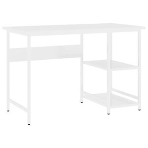 vidaXL Kompiuterio stalas, baltos spalvos, 105x50x72cm, MDF ir metalas