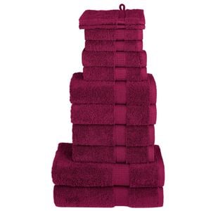 vidaXL Rank&scaron;luosčių rinkinys SOLUND, 12vnt., tamsiai raudoni, 600g/m&sup2;