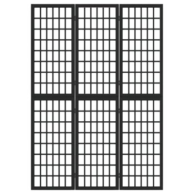 vidaXL Kambario pertvara, juoda, 3 segmentai, 120x170cm, japoniška