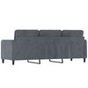 vidaXL Trivietė sofa, tamsiai pilkos spalvos, 180cm, aksomas