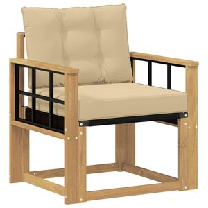 vidaXL Lauko sofa Kietasis akacijos medis ir Textilene Balta
