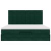 vidaXL Osmanų lovos rėmas su čiužiniais, žalias, 160x200cm, aksomas